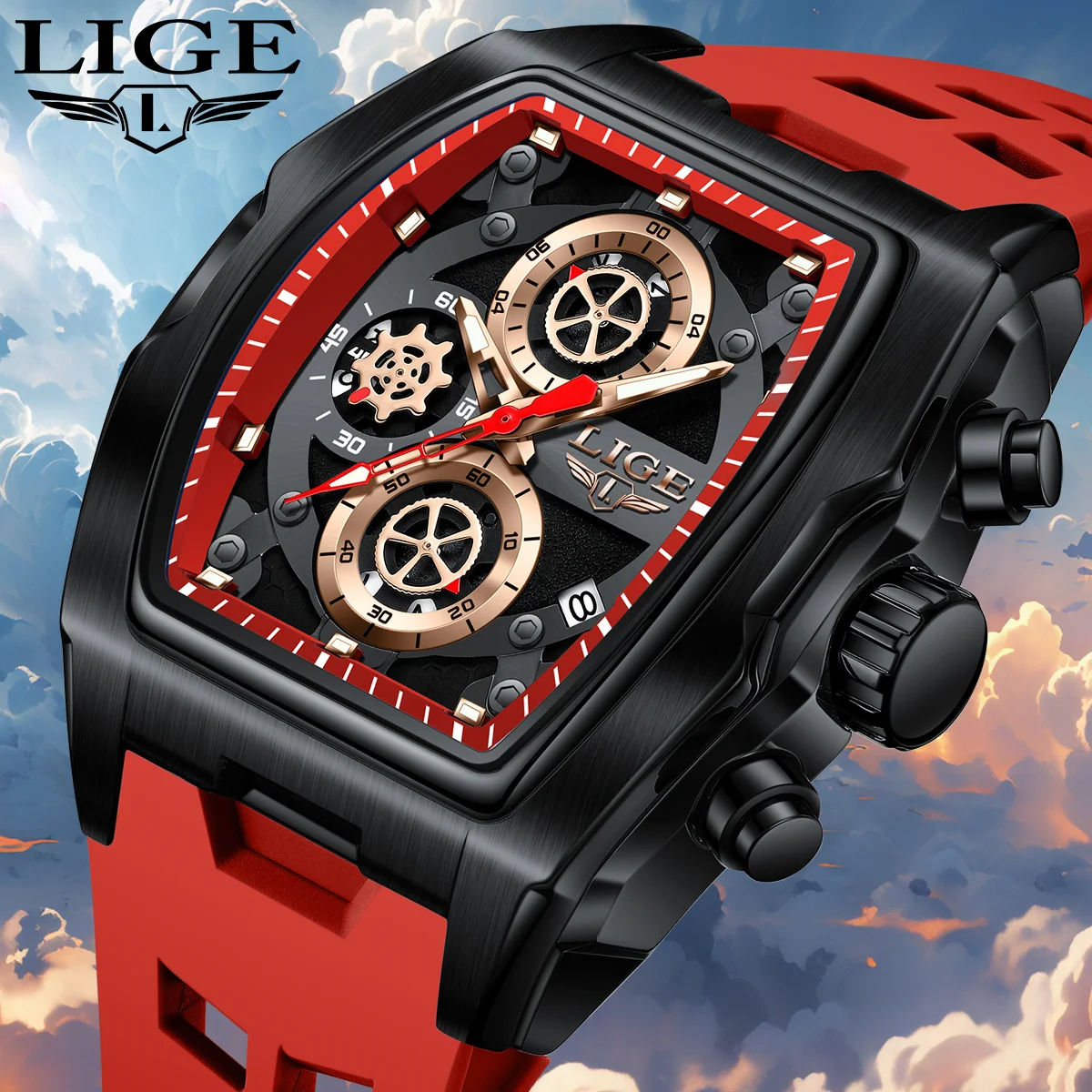 FOXBOX Neue Militär männer Quarz Uhren Mode Sport Chronograph Wasserdicht Männer Uhren Casual Mann Armbanduhr Business Uhr Image