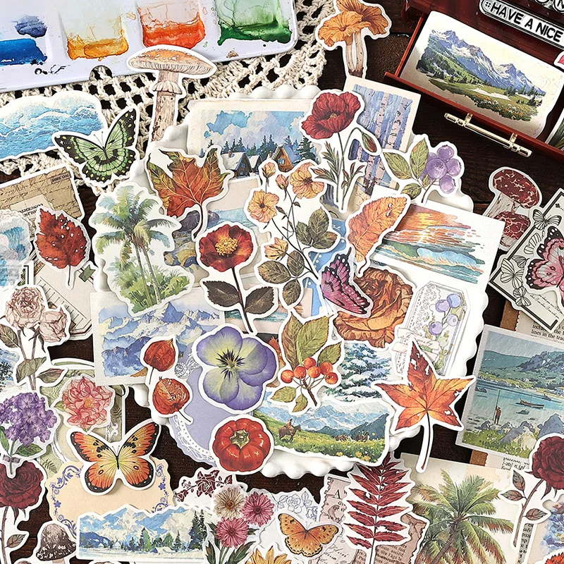 Mr Paper 200 Teile/beutel Japanisches Papier + Schreibpapier Material Pack Szene Aufkleber Jahre in Poesie Serie DIY Handbuch Material Image