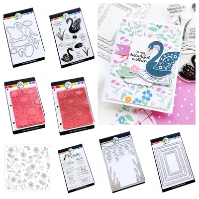 Swans Dies Metal Cutting Dies Stamps Stencil for Scrapbook Diary Decoration Embossing Template DIY Card New 2025 Mother's Day