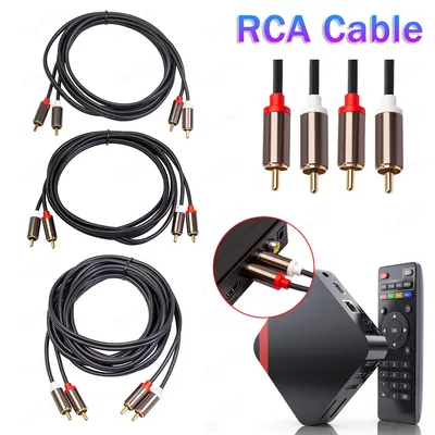 TV Amplifier Speaker Cable Cord 2 RCA to 2 RCA Small 1m 2m 3m Male to Male Audio Household Music