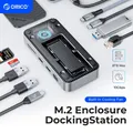 ORICO USB C Display Hub 10 Gbps con ventola di raffreddamento M.2 NVMe SATA SSD Custodia Docking station SD/TF HDMI RJ45 per giocatori