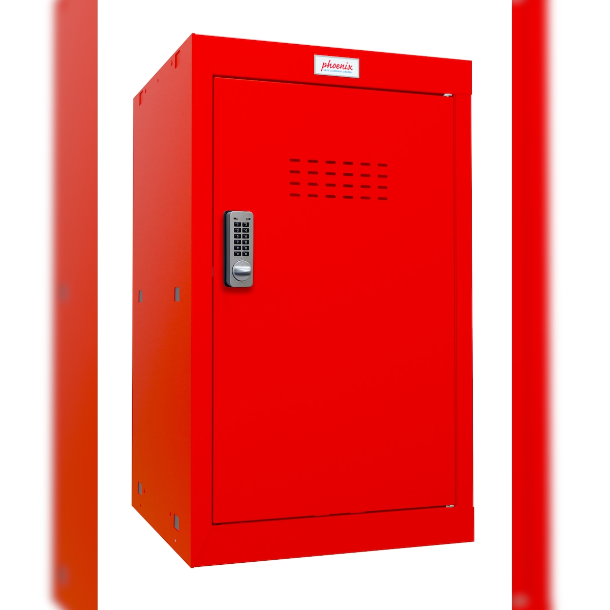 Phoenix CL0644RRE Würfel-Schließfach Cube Locker 87L Rot - Elektronisches Schloss - Für Hause, Büro, Fitness, Schüle Image