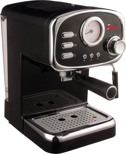 Sirge Cremilda Espressomaschine für Pulver und ESE-Pads, 15 bar [Pumpe hergestellt in Italien], 1100 W, Schwarz Image