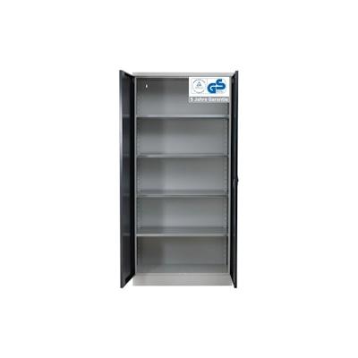 PROREGAL Stahlschrank BEE mit 10 lackierten Fachböden | HxBxT 195x92x60cm | Grau-Antrhazit | Werkstattschrank Werkzeugschrank Aktenschrank Image