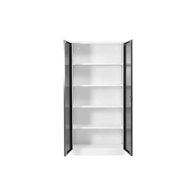 PROREGAL Stahlschrank BEE mit 7 lackierten Fachböden | HxBxT 195x92x60cm | Weiß-Schwarz | Werkstattschrank Werkzeugschrank Aktenschrank Image