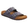 Pantolette ROHDE "Rodigo-D", Damen, Gr. 37, blau (ocean), Leder, klassisch, Schuhe, Sommerschuh, Schlappen, Hausschuh mit Schnallenverschlüsse
