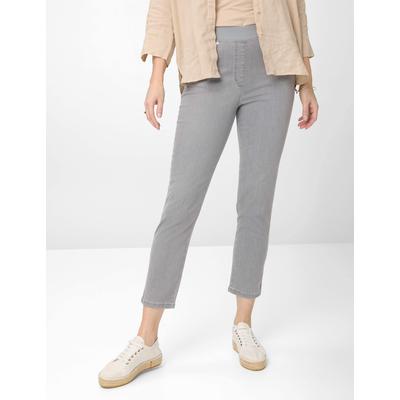 5-Pocket-Hose RAPHAELA BY BRAX "Style PAMINA 6/8", Damen, Gr. 40K (20), Kurzgrößen, grau (hellgrau), 50% Baumwolle, 40% Lyocell, 7% Elastomultiester, 3% Elasthan, Hosen Image