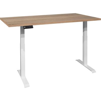 Schreibtisch MÄUSBACHER "Big System Office", weiß (weiß matt, eiche sägerau, weiß matt, eiche sägerau), B:180cm, Tische, Breite 180 cm, elektrisch höhenverstellbar Image
