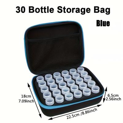 TEMU 30-bottle Diamond Painting Bead Organizer Case, Portable Plastic Storage For Crafts, Nail Art Tools, With Transparent Containers, For Christmas & Halloween, Holiday Crafting Accessory Image