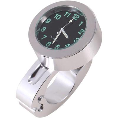 Ersandy - Motorrad-Lenkeruhr, silberne Motorrad-wasserdichte Lenkeruhr mit leuchtender Halterung Image