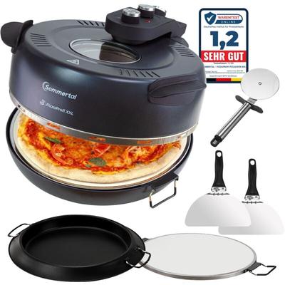 PizzaProfi xxl Pizzaofen mit 39cm Steinplatte – Pizza Ofen elektrisch, schnelle 3-Minuten Pizza,