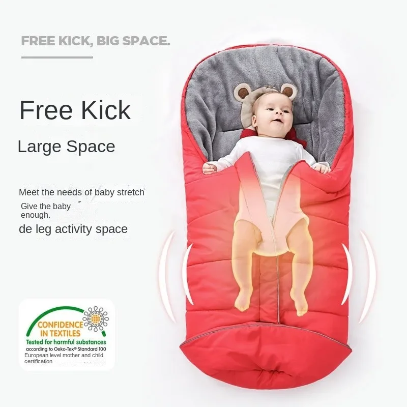 Winter Kinderwagen Fußsack Baby Kinderwagen Kinderwagen Warme Fußsack Umschlag Sleep Winddicht Abnehmbare Pelz Kragen Für Universal Kinderwagen