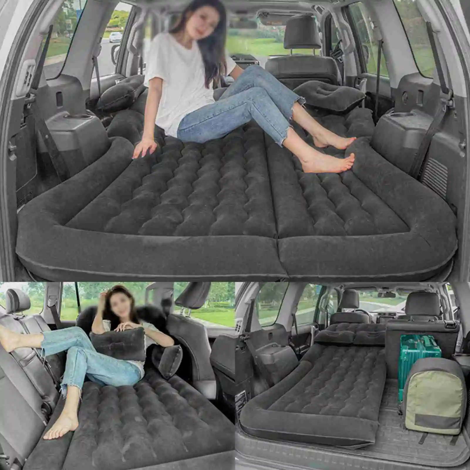 SUV Luftmatratze Camping Bett Auto Luftmatratze Fahrzeug Aufblasbare Verdickte Reise Bett Isomatte Camping Zubehör Auto Luftbett