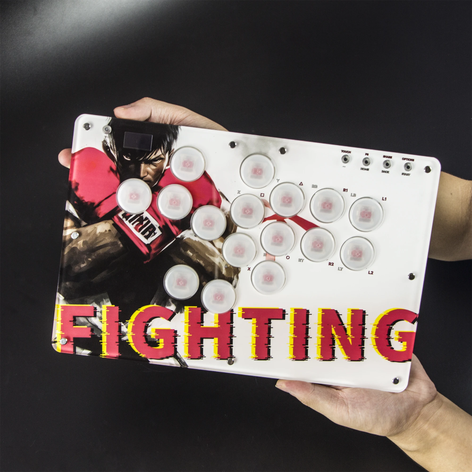REMANK Hebelloser Controller Arcade Stick Hitbox Controller PS5/PS4/Switch Kompatibel R16 Tastatur Fightstick Hitbox PC Joystick Image