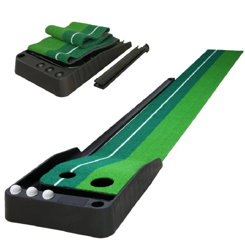 2,5 m Golf Putting Green tragbare Putting-Matte mit automatischer Ball-Return-Funktion für Golf übungen im Innen-und Außenbereich Image