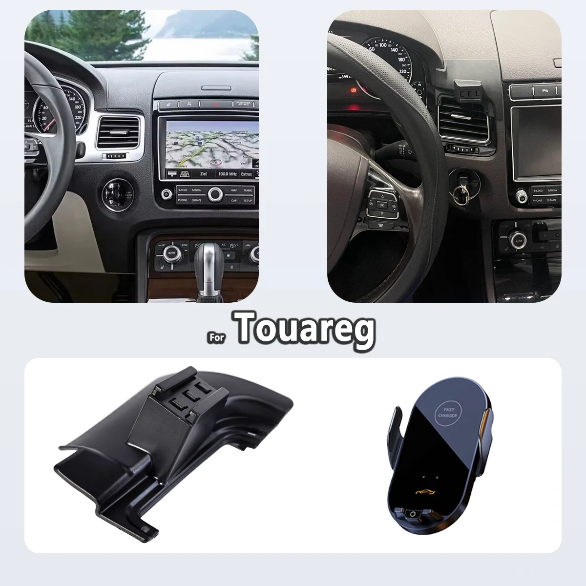 Spezielle Telefon Halter Für Volkswagen Touareg 2018 2017-2011 Magnetische Auto Telefon Halterung Smart Sensing Unsichtbare Basis Auto Zubehör Image