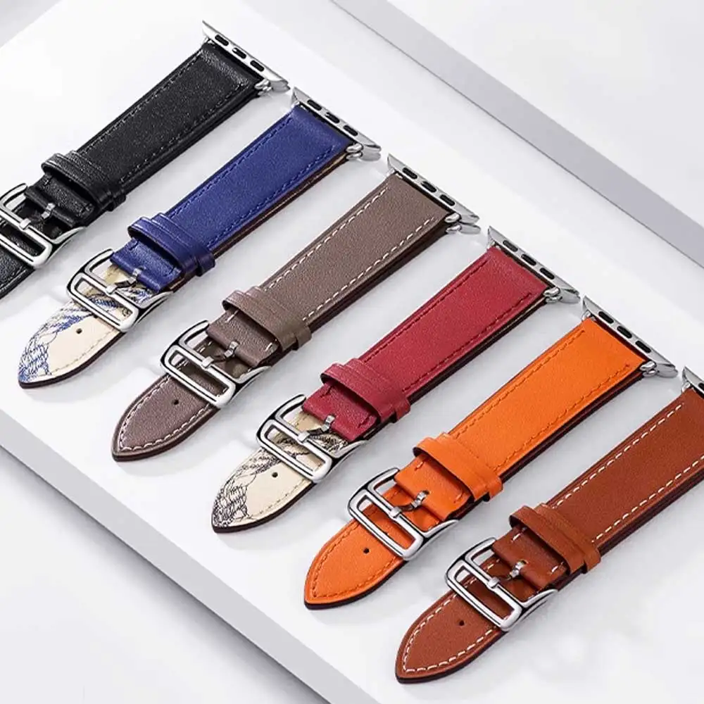 Lederarmband für Apple Watch Band 44 mm 49 mm 45 mm 46 mm 42 mm 40 mm 41 mm Sportarmband Correa IWatch Serie Ultra 10-9-8-7-6-5-SE Image