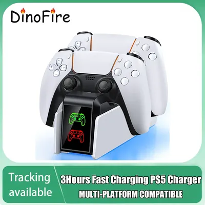For PS5 Type-C DualSense Charging Station Dual Charging Dock Charger Stand for PlayStation 5 DualSense Wireless Game Controller