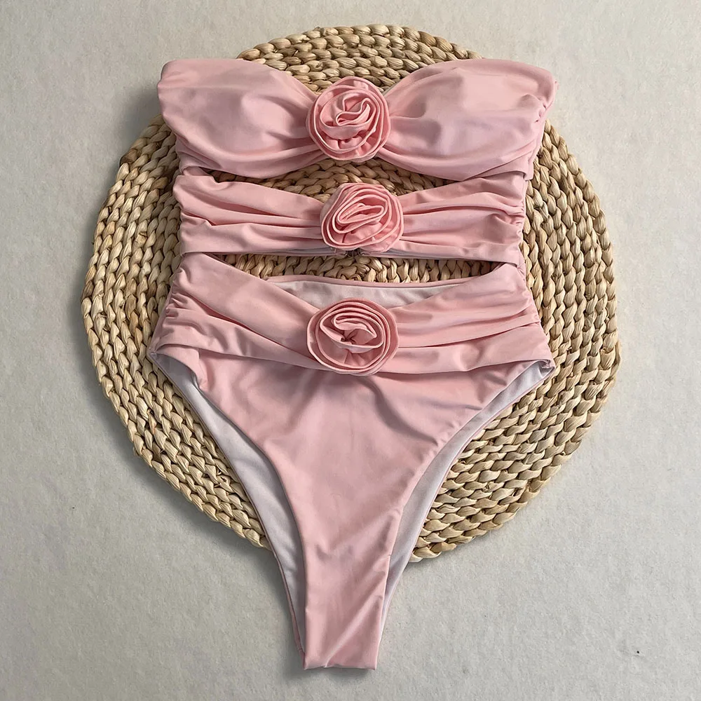 Bademode Frauen Sexy 3D Blume Einteiligen Badeanzug Weibliche Badeanzug Monokini Aushöhlen Schwimmen Anzug für Frauen Badeanzug Image
