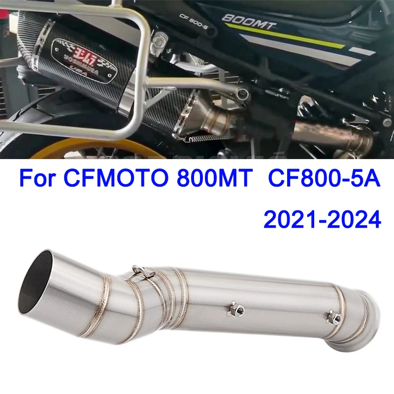 Slip-On-Auspuff für CFMOTO 800MT 800MT CF800-5A 2021 2022 2023 2024 Motorradauspuff Escape Moto Modify Middle Tube Link Pipe Image