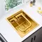 304 Stainless Steel Gold Nano Handmade kitchen Bar Counter Sink Cover hidden Single Kitchen Sink