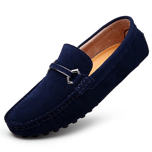 Herren-Mokassins aus Wildleder, sattes Burgunderrot mit klassischer Schnalle, luxuriöser Komfort-Freizeitschuh Image