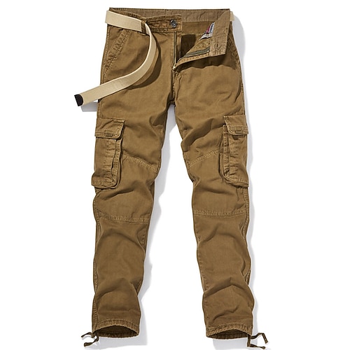 Herren Cargohose Cargohosen Cargohose Hose Hosen Multi Pocket Gerade geschnitten Einfarbig Komfort tragbar Outdoor Täglich Sport Stilvoll Armeegrün Schwarz Image