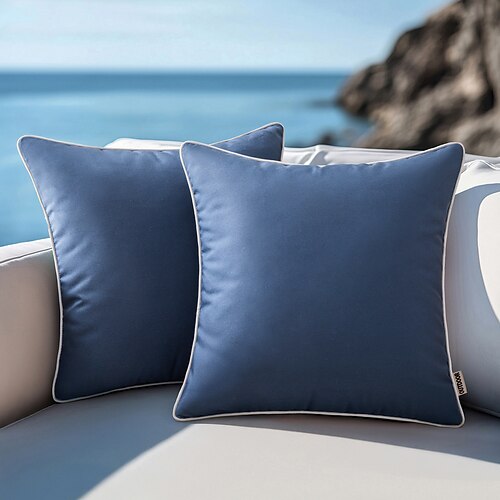 Einfache Farb-Kissenbezüge für den Außenbereich wasserdichte Technologie beschichtete Kissen für Garten-Sofas modern und schlicht 1 Stück Image