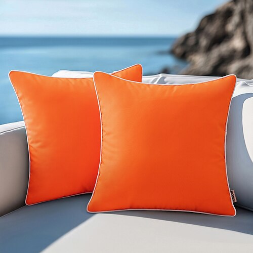 Einfache Farb-Kissenbezüge für den Außenbereich wasserdichte Technologie beschichtete Kissen für Garten-Sofas modern und schlicht 1 Stück Image