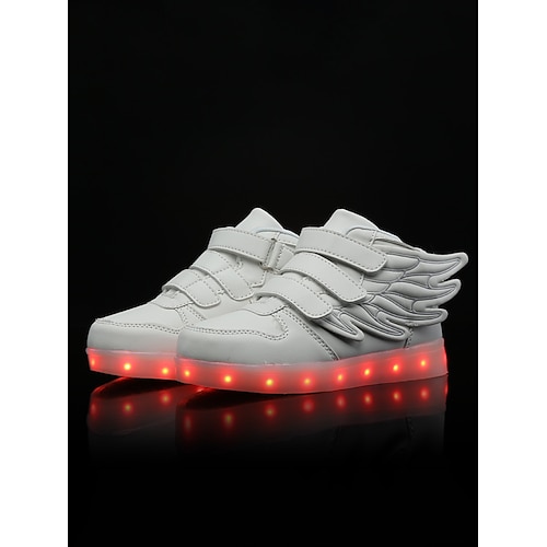 schwarze LED-Wing-Sneaker für Kinder – leuchtende Klettschuhe für Festivals und Abendveranstaltungen