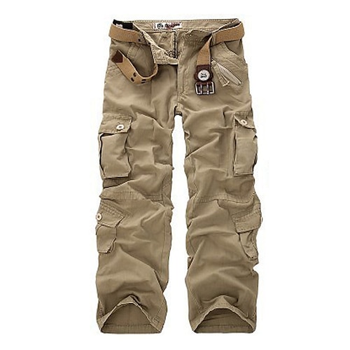Herren Cargohose Cargohosen Cargohose Taktische Hose Hose Hosen Camo-Hosen Bein Kordelzug Multi Pocket Tarnfarben Outdoor Arbeit Strassenmode Taktisch Prärietarnung Naturmenschen Image