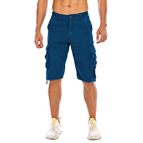 Herren Cargo-Shorts Shorts mit Camouflage-Muster Wander-Shorts Mehrere Taschen Einfach Tarnung Knielang Streetwear Schwarz Armeegrün Mikroelastisch Image