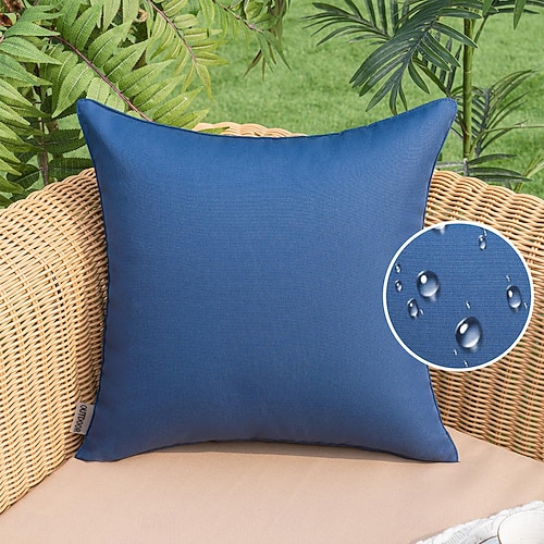 Einfarbiger Kissenbezug outdoor wasserdichte Technologie Kissenbezug beschichtetes Outdoor-Garten-Sofakissen modern einfach 1 Stk Image