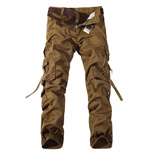 Herren Cargohose Cargohosen Cargohose Hose Hosen 8 Tasche Glatt Komfort Outdoor Täglich Ausgehen Baumwollmischung Modisch Strassenmode Schwarz Gelb Image