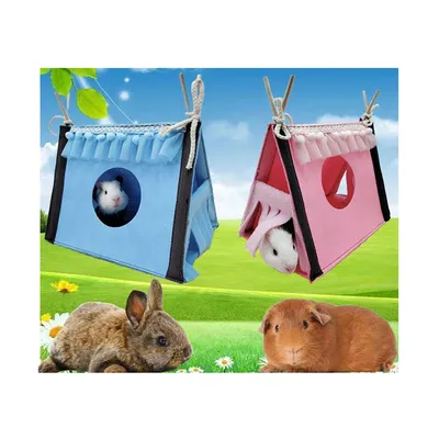Pet Rabbit Tent House Hideout Hamster Nest Corner Hideaway For Squirrel Gliding Chinchilla Guinea