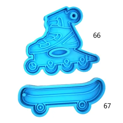 Roller Skates Skateboard Shaped Keychain Epoxy Resin Mold Pendants Silicone Moul DropShip