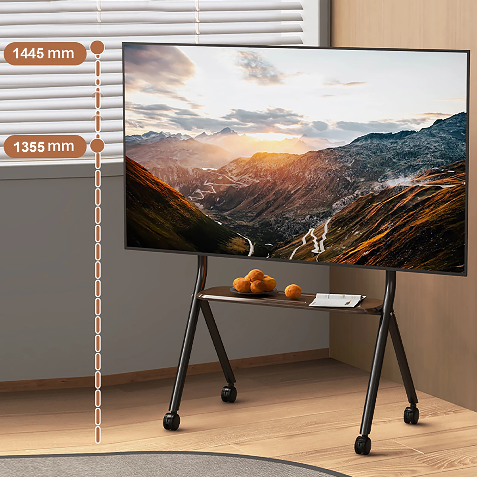 BEISHI Meuble TV roulant Chariot TV mobile avec roulettes pour téléviseurs 32