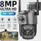 8MP 4K WIFI caméra IP double objectif PTZ 4G carte SIM Webcam extérieure alarme 10X Zoom maison