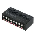 Mixer stereo passivo a 6 canali Mini mixer audio Mixer audio portatile Ingresso RCA a rumore ultra