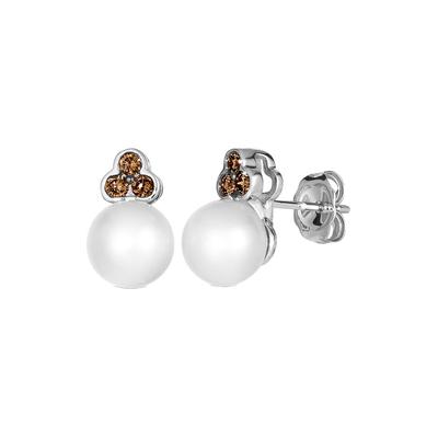 Le Vian 14K 0.19 Ct. Tw. Diamond & Pearl & 7-8Mm Pearl Earrings