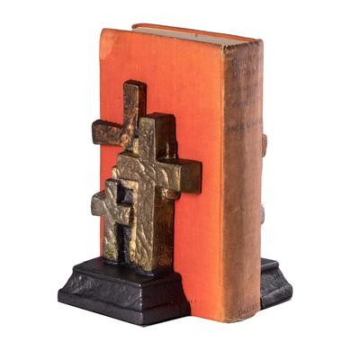 Bey-Berk Cast Metal Cross Bookends