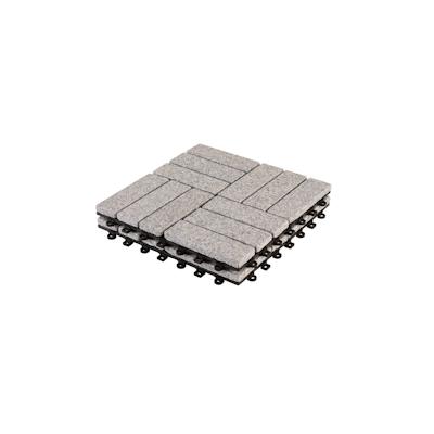 BodenMax Klickfliesen Terrasse Gehwegplatten Steinplatten Garten 30x30 cm Fliesen Balkon Klicksystem Wetterfest | Naturstein GRANIT | 2 Stück Image