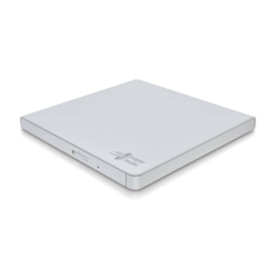 Hitachi-LG Externer DVD Brenner: Slim Design, USB 2.0, Plug & Play, weiß