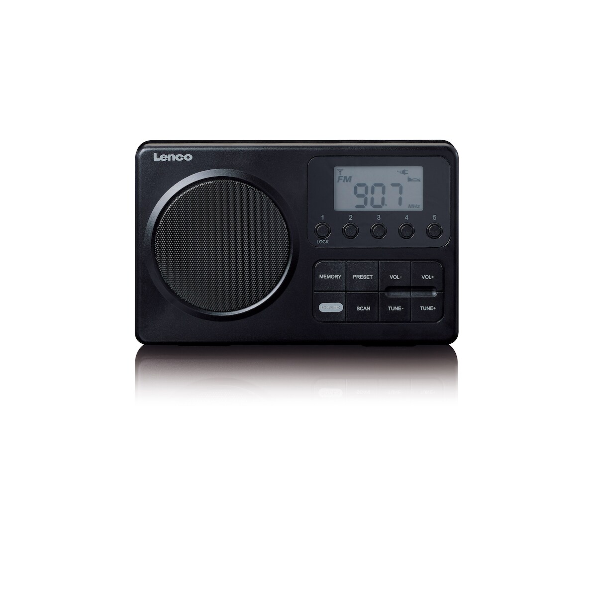 Lenco MPR-035BK - Batteriebetriebenes, kompaktes tragbares FM-Radio mit LCD-Bildschirm - Schwarz Image
