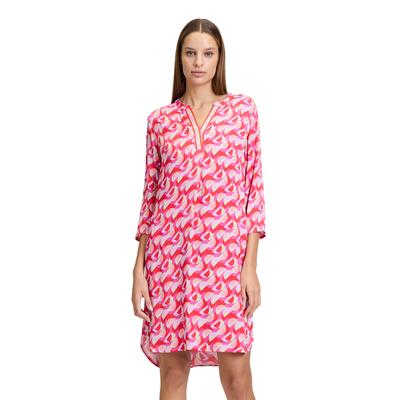 Blusenkleid BETTY BARCLAY "Betty Barclay Blusenkleid mit Taschen", Damen, Gr. 36, Normalgrößen, rot (rot, beige), Obermaterial: 100% Viskose., casual, lässig geschnitten kurz, 3/4-Ärmel, Kleider, Druck Image