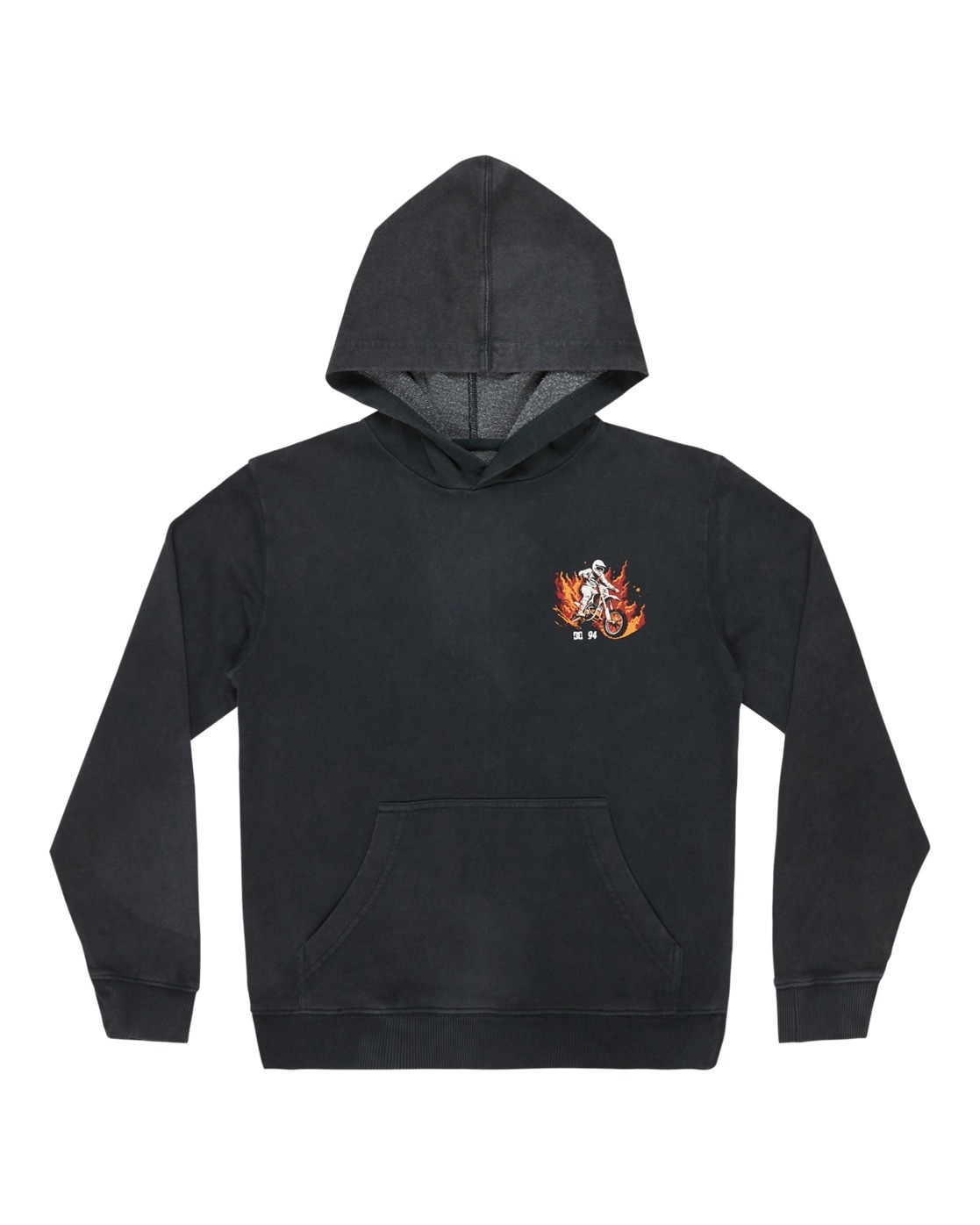 Hoodie DC SHOES "Leading The Pack", Jungen, Gr. 16(165-172cm), schwarz (schwarz acid), Obermaterial: 55% Baumwolle, 25% Baumwolle, 20% Polyester;, Sweatshirts Hoodie