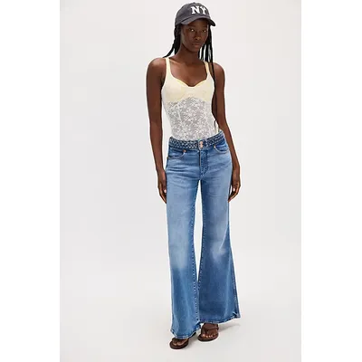 Wrangler Mid-Rise Flare Jeans at Free People in Soft Sapphire, Size: 27