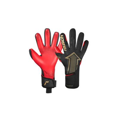 Torwarthandschuhe REUSCH "Fastgrip Gold X GluePrint", Damen, Gr. 11, schwarz (schwarz, rot), 6% Polyurethan, 2% Polyamid, 34% Polyester, 58% Elastodien, mehrfarbig, sportlich, Handschuhe, mit Hybrid Negative Cut Image