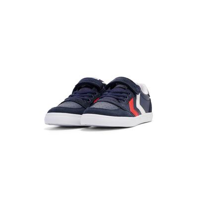 Sneaker HUMMEL "SLIMMER STADIL LEATHER LOW JR", Gr. 29, blau (dunkelblau), Leder, sportlich, Schuhe Image