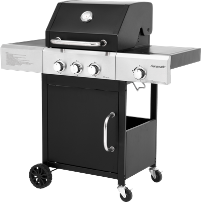 Gasgrill HANSEATIC "Cleveland", silber (schwarz, silber), B:110cm H:112cm T:59cm, Grills, BxTxH: 110x59x112 cm, 11,5 kW Gesamtleistung, Topseller Image